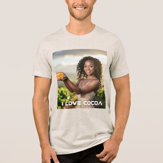 I LOVE COCOA Tri-Blend SHIRT (Voorkant)