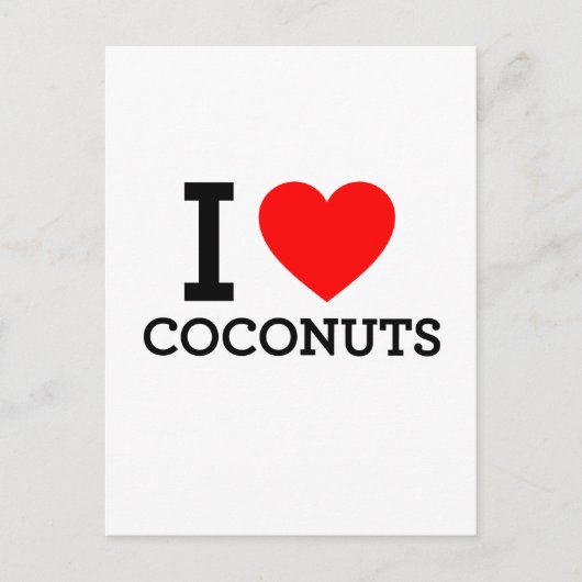 I Love Coconuts Briefkaart (Voorkant)