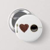 I Love Coffee 01 Ronde Button 5,7 Cm (Voorkant /achterkant)