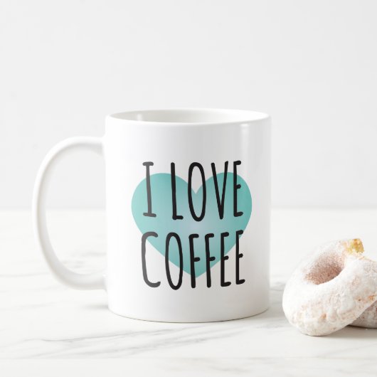 I Love Coffee (11 oz) Coffee Mok (Met donut)