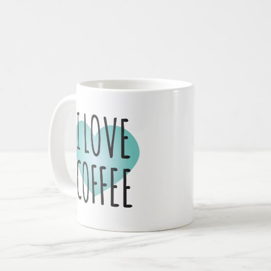 I Love Coffee (11 oz) Coffee Mok (Voorkant links)