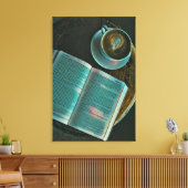 I love coffee and books canvas afdruk (Insitu (Woonkamer))