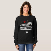 I Love Coffee and My Smooth Fox Terrier Dog Mom Da Trui (Voorkant volledig)