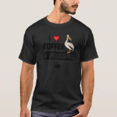 I Love Coffee and Pelican Caffeine Aquatic Ocean B T-shirt (Voorkant)