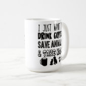 I Love Coffee Animals and Naps Typografie Koffiemok (Voorkant rechts)