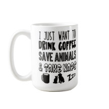 I Love Coffee Animals and Naps Typografie