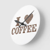 I Love Coffee Beans Wall Art Ronde Klok (Hoek)