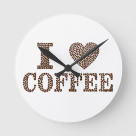 I Love Coffee Beans Wall Art Ronde Klok