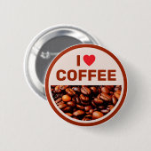 I Love Coffee™ Button (Voorkant /achterkant)