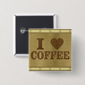 I Love Coffee Button (Voorkant /achterkant)