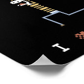 I Love Coffee Caffeine Guy Pixel Art Poster (Hoek)