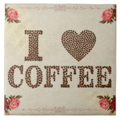 I Love Coffee Ceramic Tegel Tegeltje (Voorkant)
