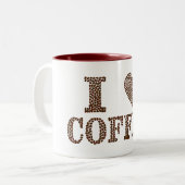 I Love Coffee Coffee Mok (Voorkant links)