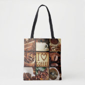I Love Coffee Collage Tote Bag (Voorkant)