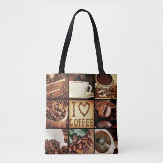I Love Coffee Collage Tote Bag (Voorkant)