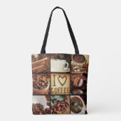 I Love Coffee Collage Tote Bag (Achterkant)