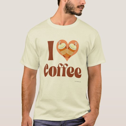 I Love Coffee Cute Heart Design Slogan T-shirt (Voorkant)
