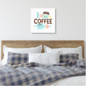 I Love Coffee Cute Kawaii Sticker – Adorable Coffe Canvas Afdruk (Insitu (Slaapkamer))