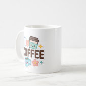 I Love Coffee Cute Kawaii Sticker – Adorable Coffe Koffiemok (Voorkant links)