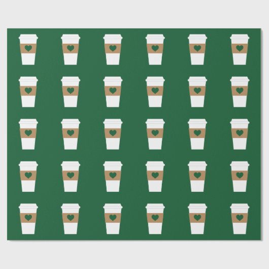 I Love Coffee Disposable Coffee Cup Cadeaupapier (Vlak)