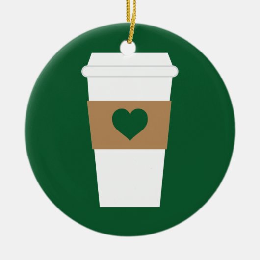 I Love Coffee Disposable Coffee Cup Keramisch Ornament (Voorkant)