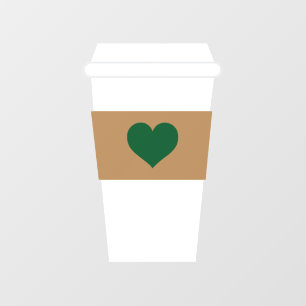 I Love Coffee Disposable Coffee Cup Raamsticker