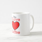 I Love Coffee Mok Heart Design Red Black (Voorkant rechts)