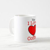 I Love Coffee Mok Heart Design Red Black (Voorkant links)