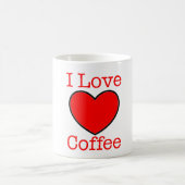 I Love Coffee Mok Heart Design Red Black (Center)