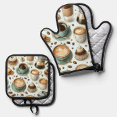 I Love Coffee Ovenwant & Pannenlap Set (Voorkant / Achterkant)