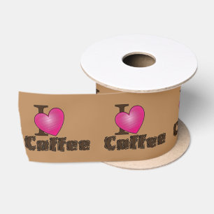 "I Love Coffee" Satijnen Lint