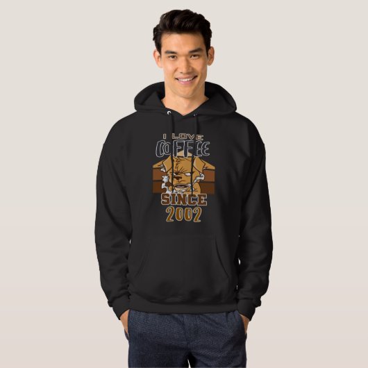 I love coffee since 2002 hoodie (Voorkant volledig)