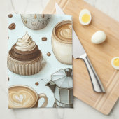 I Love Coffee Theedoek (Quarter Fold)