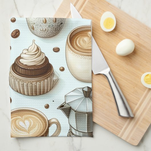 I Love Coffee Theedoek (Quarter Fold)