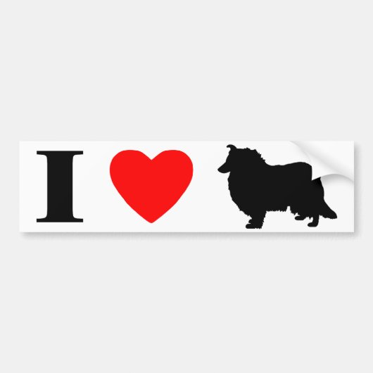 I Love Collies Bumpersticker (Voorkant)