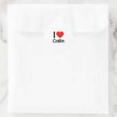i love collin ronde sticker (Tas)