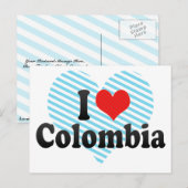 I Love Colombia Briefkaart (Voorkant / Achterkant)