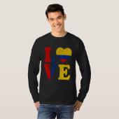  I Love Colombia Flag Heart Colombian Roots T-shirt (Voorkant volledig)