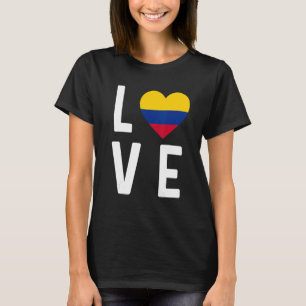 I Love Colombia Flag Map Colombian Pride Souvenir T-shirt