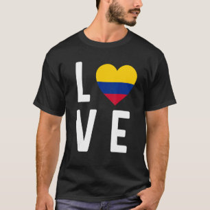 I Love Colombia Flag Map Colombian Pride Souvenir T-shirt