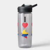 I Love Colombia Heart Colombian National Flag Map Waterfles (Links)