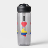 I Love Colombia Heart Colombian National Flag Map Waterfles (Voorkant)