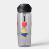 I Love Colombia Heart Colombian National Flag Map Waterfles (Achterkant)