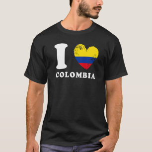I Love Colombia Heart Flag Colombia T-shirt