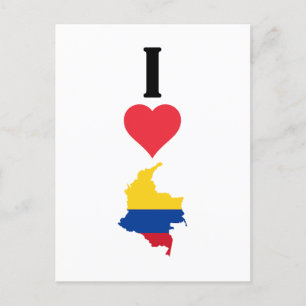 I Love Colombia Vertical I Heart Country Flag Map Briefkaart