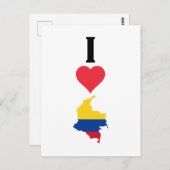I Love Colombia Vertical I Heart Country Flag Map Briefkaart (Voorkant / Achterkant)