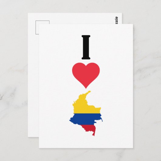 I Love Colombia Vertical I Heart Country Flag Map Briefkaart (Voorkant / Achterkant)