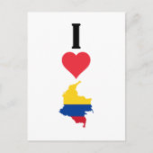 I Love Colombia Vertical I Heart Country Flag Map Briefkaart (Voorkant)
