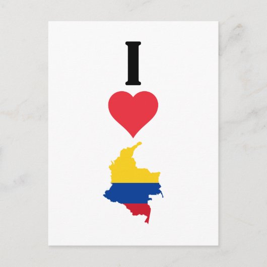 I Love Colombia Vertical I Heart Country Flag Map Briefkaart (Voorkant)