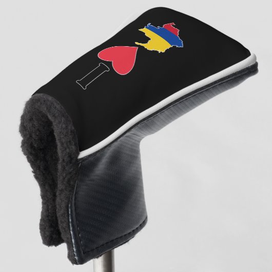 I Love Colombia Vertical I Heart Country Flag Map Golfheadcover (3/4 voorkant)
